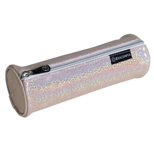 Picture of EXACOMPTA PU GLITTER ROUND PENCIL CASE PINK